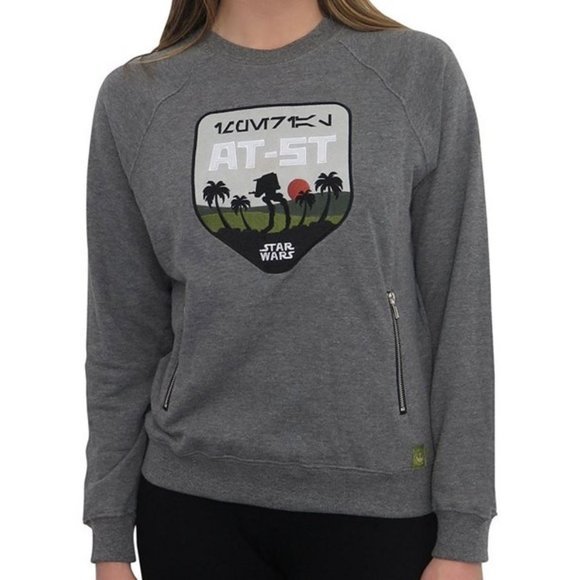 Star Wars Sweaters - Star Wars Imperial AT-ST Patch Women's Long‎ Sleeves Gray Sweatshirt